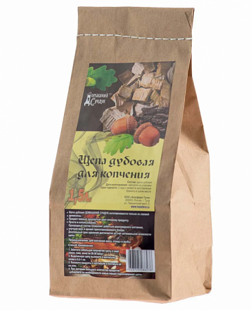 Щепа для копчения мяса "Домашний Сундук" абрик/дуб1,5л